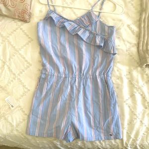 Girls Xl blue white red pinstripe jumper-NWOT. Never warn